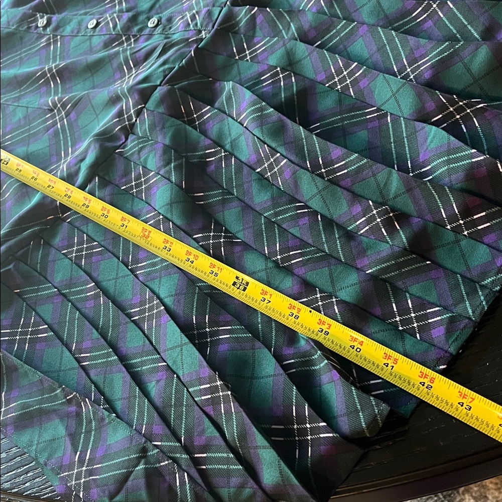 UNTUCKit Green Plaid Long Sleeve Dress With a Belt.Size 16 - Picture 16 of 16